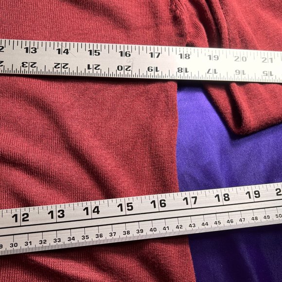 πPhilip Russel Rust Red Rayon Blend Button Down Cardigan - Picture 9 of 13